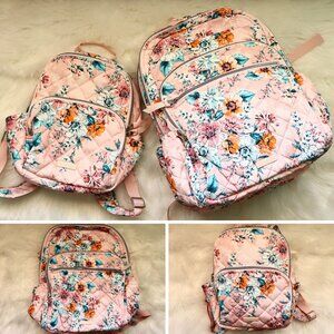 NWOT Vera Bradley XL Campus Backpack & Small Backpack — Peach Blossom Bouquet